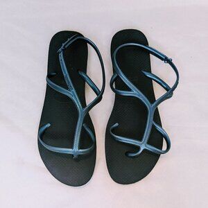 Havaianas Blue Strappy Sandals Women's Size 11/12W